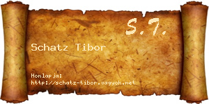 Schatz Tibor névjegykártya
